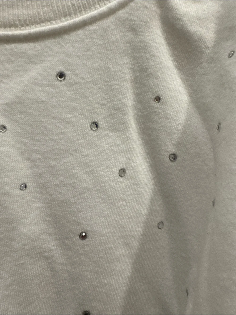 OshKosh B'gosh White Crewneck Sweater with Crystal Dots
